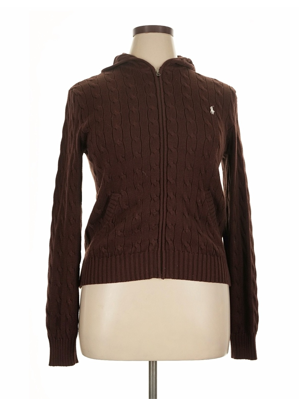 Ralph Lauren Sport Cable Knit Hoodie Cardigan